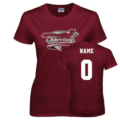  Womens Maroon Short Sleeve Tee - Official Logo