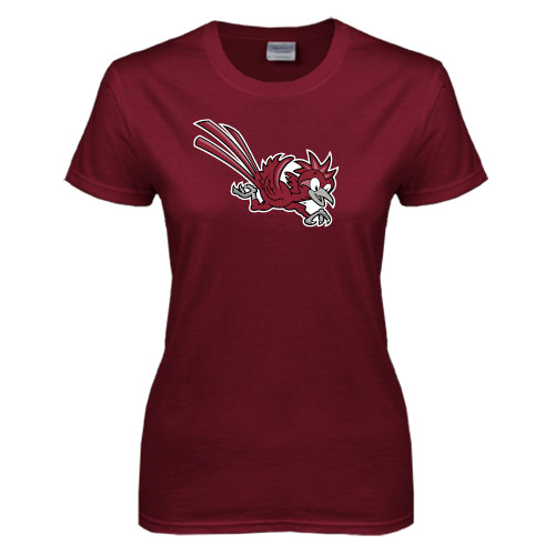  Womens Maroon Short Sleeve Tee - Youth Mark