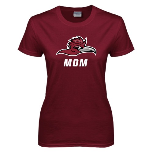  Womens Maroon Short Sleeve Tee - Mom