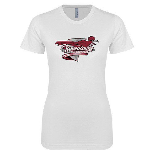  Next Level Womens White Boyfriend Tee - Official Logo
