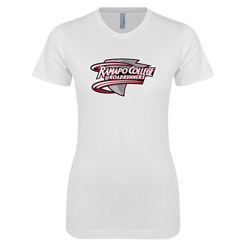  Next Level Womens White Boyfriend Tee - Ramapo College Roadrunners