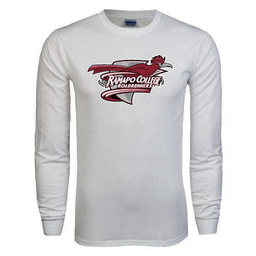  White Long Sleeve T Shirt - Official Logo