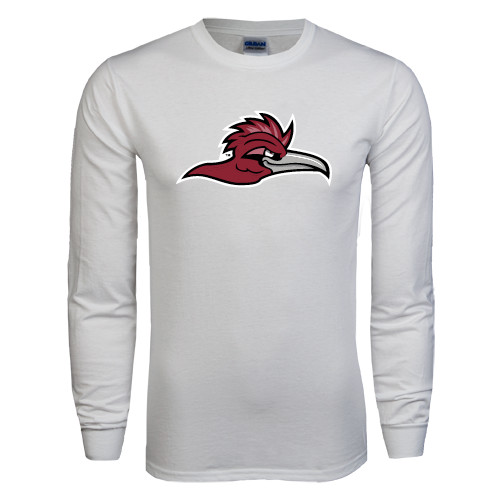  White Long Sleeve T Shirt - Roadrunner Head