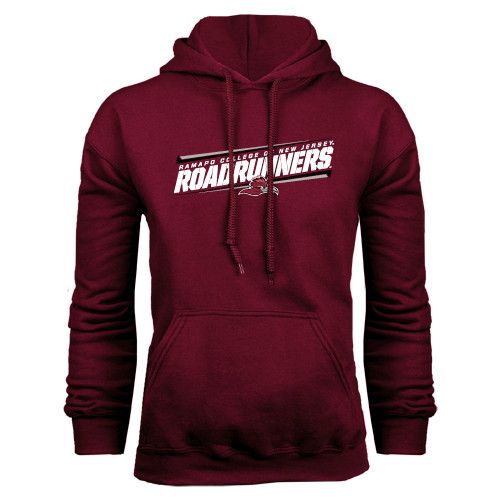  Maroon Fleece Hoodie - Roadrunners Stencil Slanted