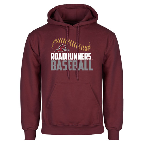  Maroon Fleece Hoodie - Roadrunners Baseball Stacked Seam