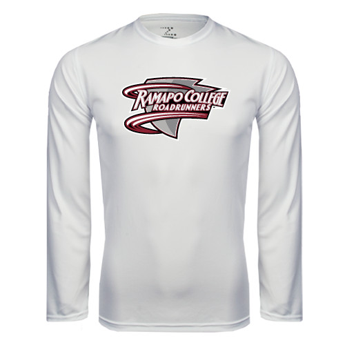  White Performance Long Sleeve Shirt - Ramapo College Roadrunners
