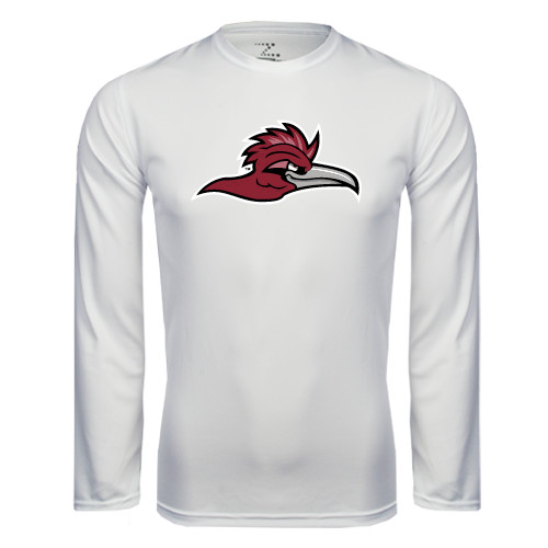  White Performance Long Sleeve Shirt - Roadrunner Head