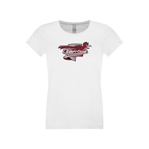  Next Level Girls White Fashion Fit T Shirt - Official Logo