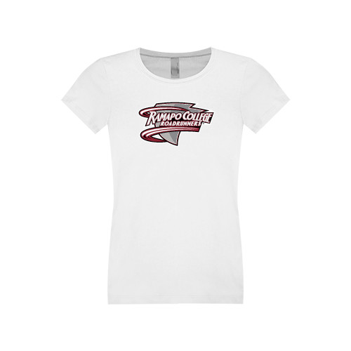  Next Level Girls White Fashion Fit T Shirt - Ramapo College Roadrunners