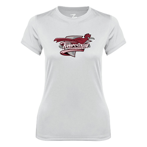  Womens White Performance Tee - Official Logo