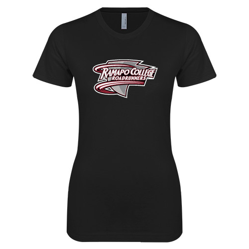  Next Level Womens Black Boyfriend Tee - Ramapo College Roadrunners