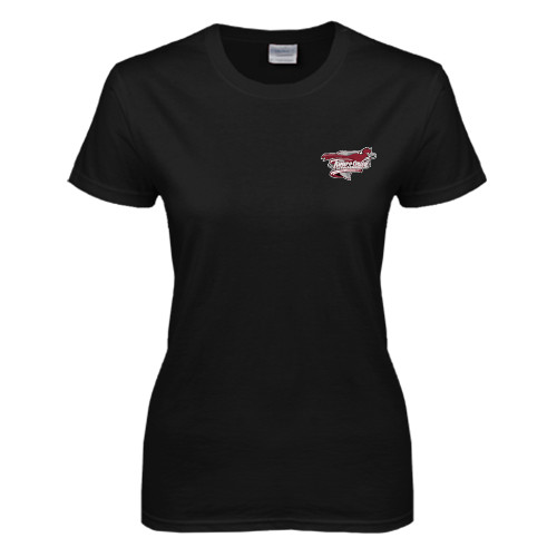  Womens Black Short Sleeve Tee - Official Logo