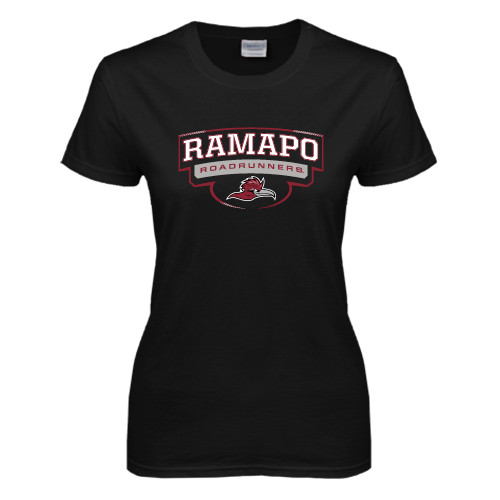  Womens Black Short Sleeve Tee - Arched Ramapo Roadrunners