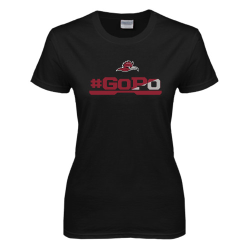  Womens Black Short Sleeve Tee - #GoPo