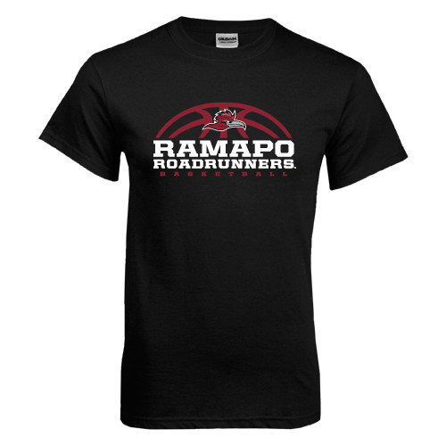  Black T Shirt - Ramapo Roadrunners Basketball Half Ball