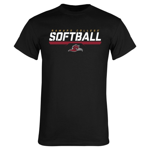  Black T Shirt - Ramapo College Softball Stencil