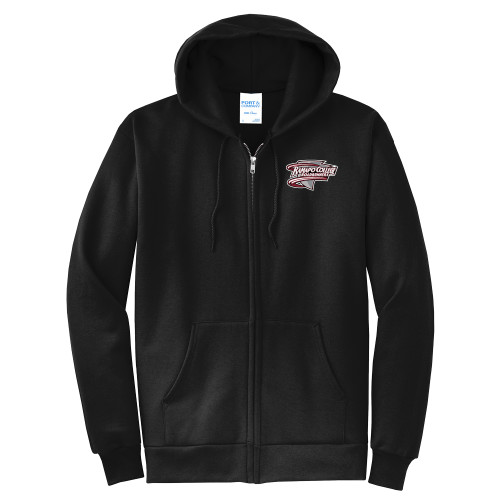  Extended Black Fleece Full Zip Hoodie - Ramapo College Roadrunners