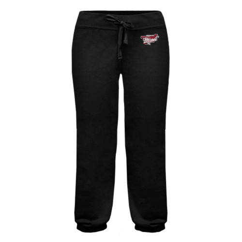  ENZA Womens Black Banded Fleece Capri - Official Logo