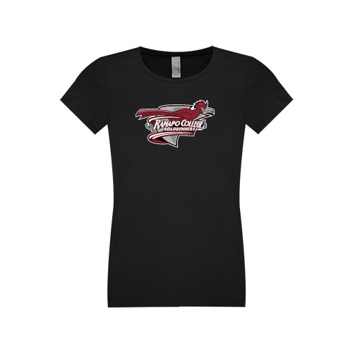  Next Level Girls Black Fashion Fit T Shirt - Official Logo
