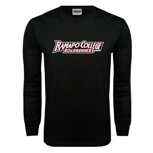  Black Long Sleeve T Shirt - Ramapo College Roadrunners Word Mark