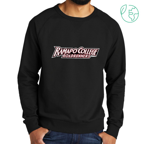  Allmade Black Organic French Terry Crewneck Sweatshirt - Ramapo College Roadrunners Word Mark