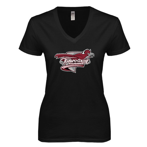  Next Level Womens Black Ideal V Tee - Official Logo