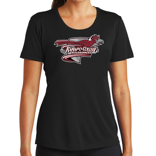  Womens Black Performance Tee - Official Logo