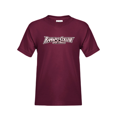  Youth Maroon T Shirt - Softball