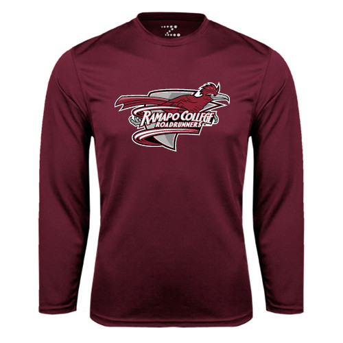  Maroon Performance Long Sleeve Shirt - Official Logo
