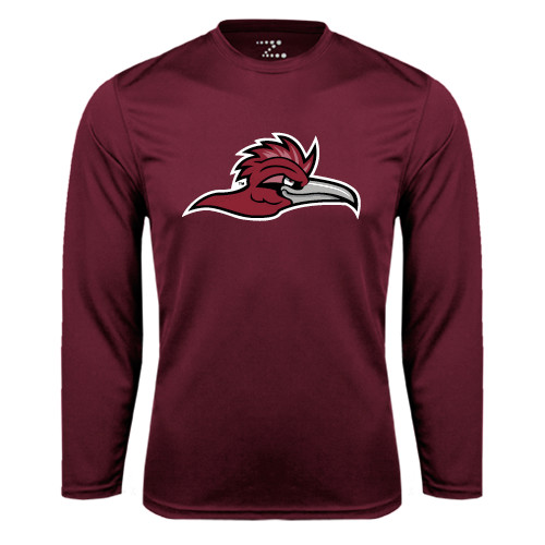  Maroon Performance Long Sleeve Shirt - Roadrunner Head