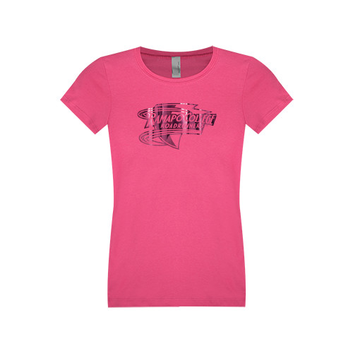  Next Level Girls Fuchsia Fashion Fit T Shirt - Ramapo College Roadrunners Foil