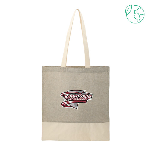  Split Recycled Grey Cotton Twill Convention Tote - Ramapo College Roadrunners