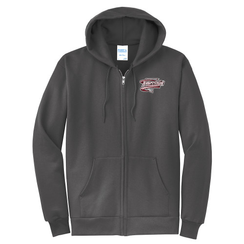  Extended Charcoal Fleece Full Zip Hoodie - Ramapo College Roadrunners
