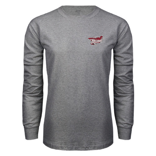  Grey Long Sleeve T Shirt - Official Logo