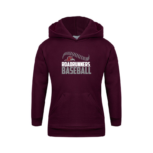  Youth Maroon Fleece Hoodie - Roadrunners Baseball Stacked Seam