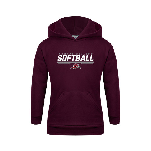  Youth Maroon Fleece Hoodie - Ramapo College Softball Stencil
