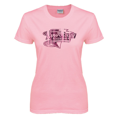  Womens Pink Short Sleeve Tee - Ramapo College Roadrunners Foil