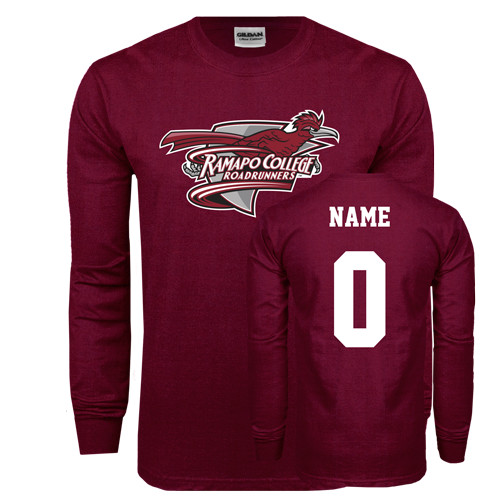  Maroon Long Sleeve T-Shirt - Official Logo