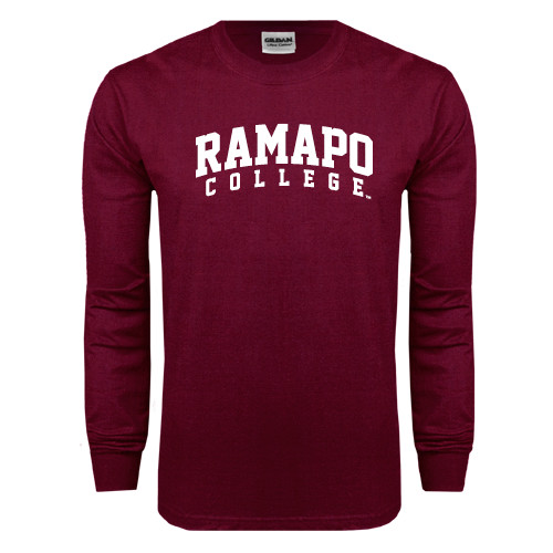  Maroon Long Sleeve T-Shirt - Arched Ramapo College