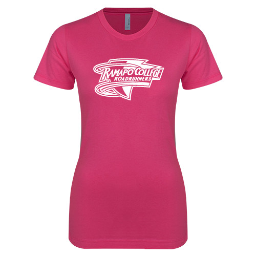  Next Level Womens Fuchsia Boyfriend Tee - Ramapo College Roadrunners