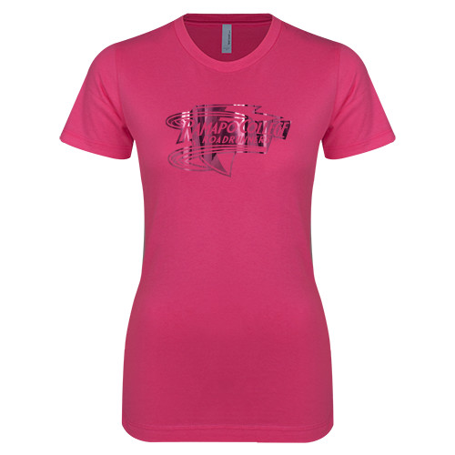  Next Level Womens Fuchsia Boyfriend Tee - Ramapo College Roadrunners Foil