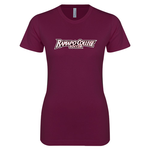  Next Level Womens Maroon Boyfriend Tee - Soccer