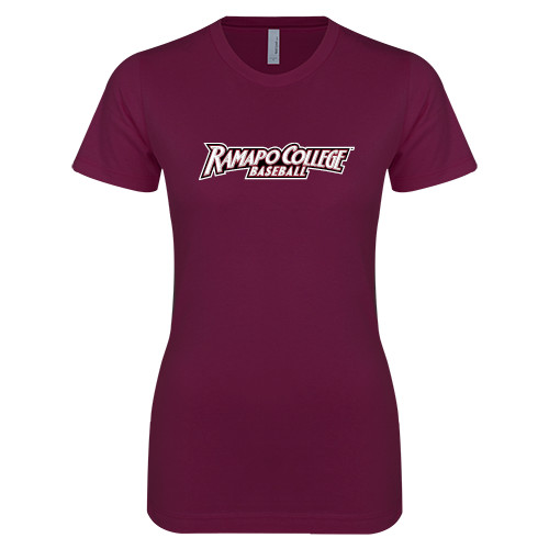  Next Level Womens Maroon Boyfriend Tee - Baseball