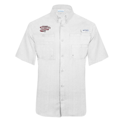  Columbia White Tamiami Performance Short Sleeve Shirt - Ramapo College Roadrunners