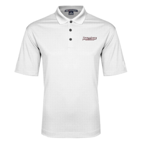  White Performance Fine Jacquard Polo - Ramapo College Roadrunners Word Mark