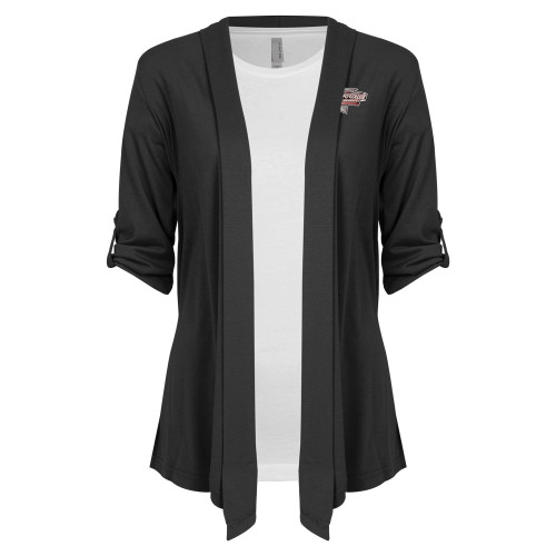  Womens Grey Drape Front Cardigan Sweater - Ramapo College Roadrunners