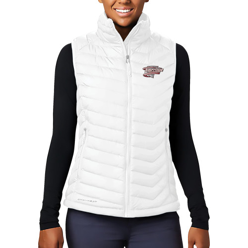  Columbia Womens White Powder Lite Vest - Ramapo College Roadrunners