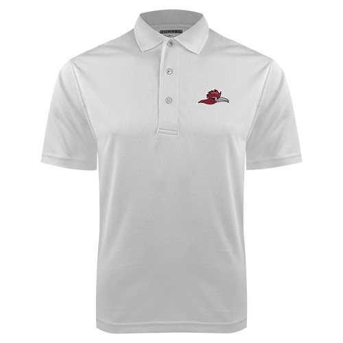  White Dry Mesh Polo - Roadrunner Head