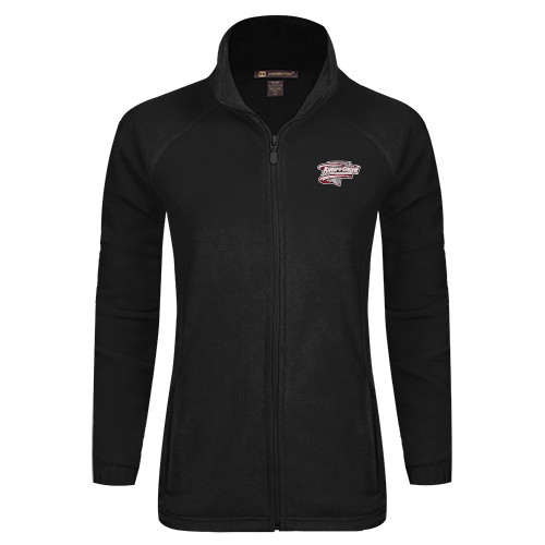  Womens Black Fleece Full Zip Jacket - Ramapo College Roadrunners