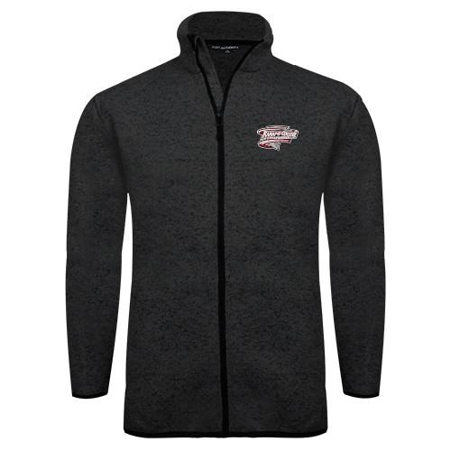  Black Heather  Sweater Fleece Jacket - Ramapo College Roadrunners